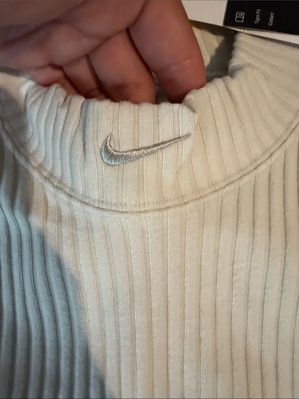 Nike Women’s Cream Ribbed High-Neck Cropped Tank
